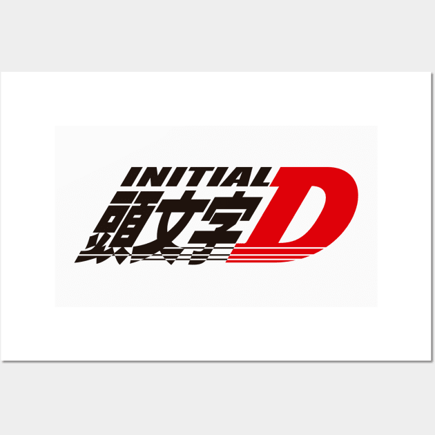 Initial D logo white Wall Art by hole